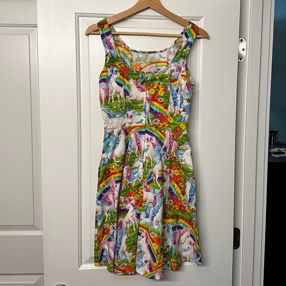 Rretrolicious Unicorns and Rainbows Skater Dress - Picture 2 of 3